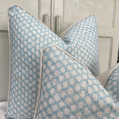 Cushions Made In Fermoie Wicker Luxury Designer Decorative Pale Blue Cotton Cushion Pillow Throw Cover