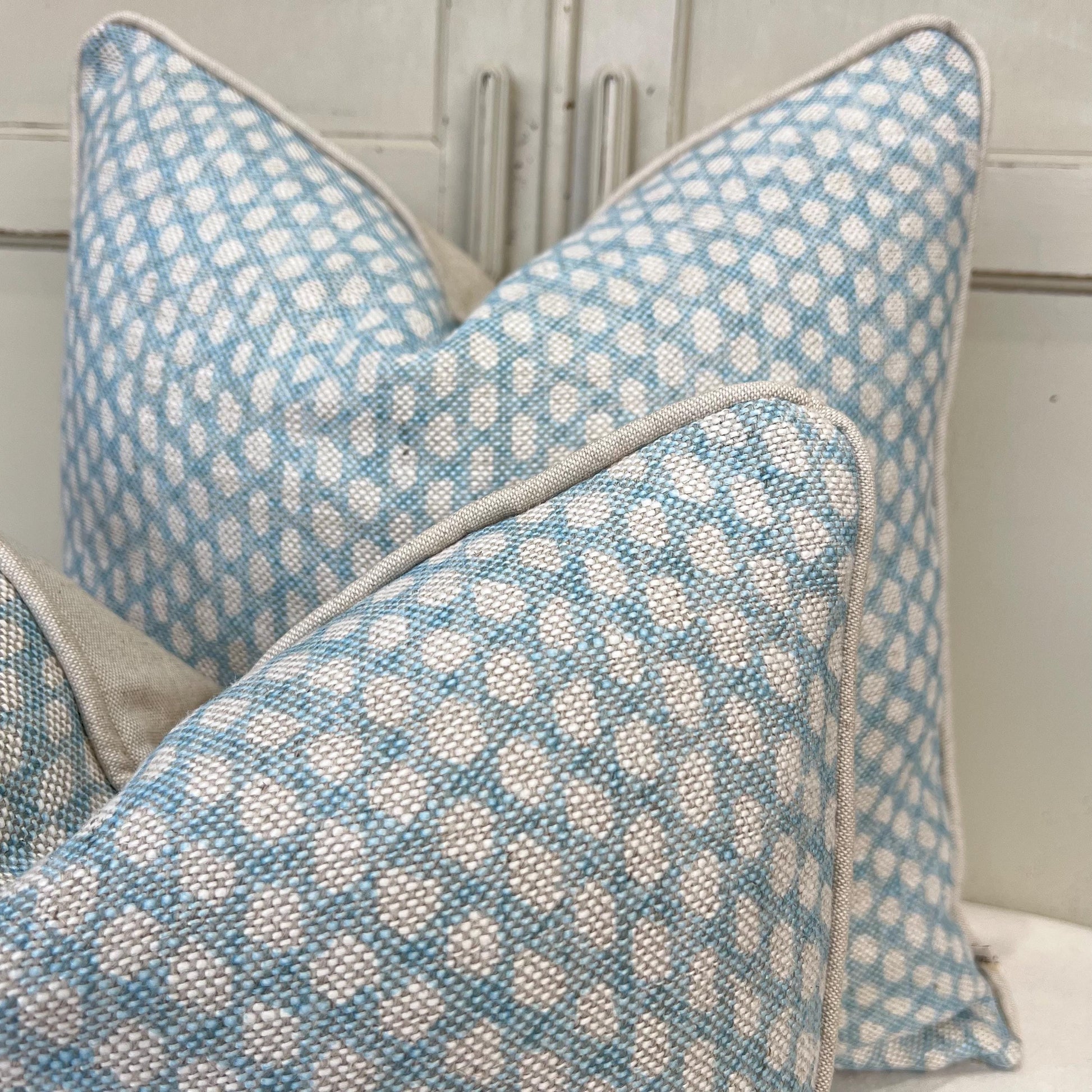 Cushions Made In Fermoie Wicker Luxury Designer Decorative Pale Blue Cotton Cushion Pillow Throw Cover