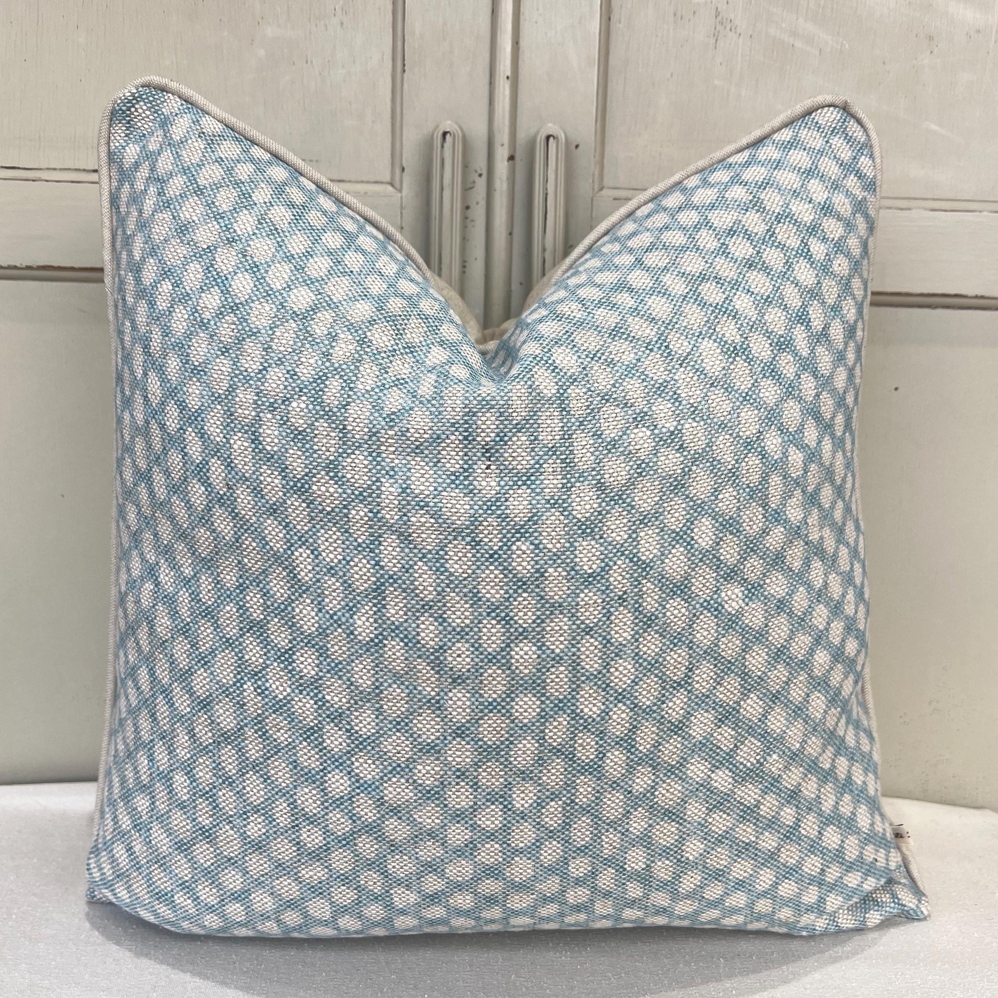 Cushions Made In Fermoie Wicker Luxury Designer Decorative Pale Blue Cotton Cushion Pillow Throw Cover