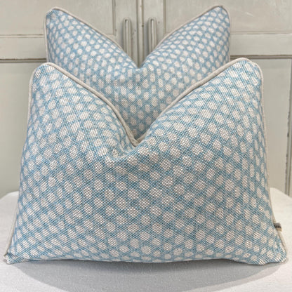 Cushions Made In Fermoie Wicker Luxury Designer Decorative Pale Blue Cotton Cushion Pillow Throw Cover