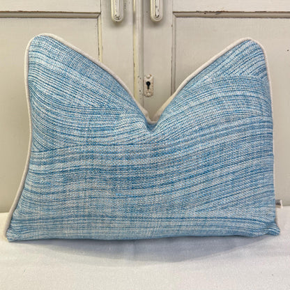 Cushions Made In Fermoie Wave Luxury Designer Decorative Rich Blue Linen Cushion Pillow Throw Cover.