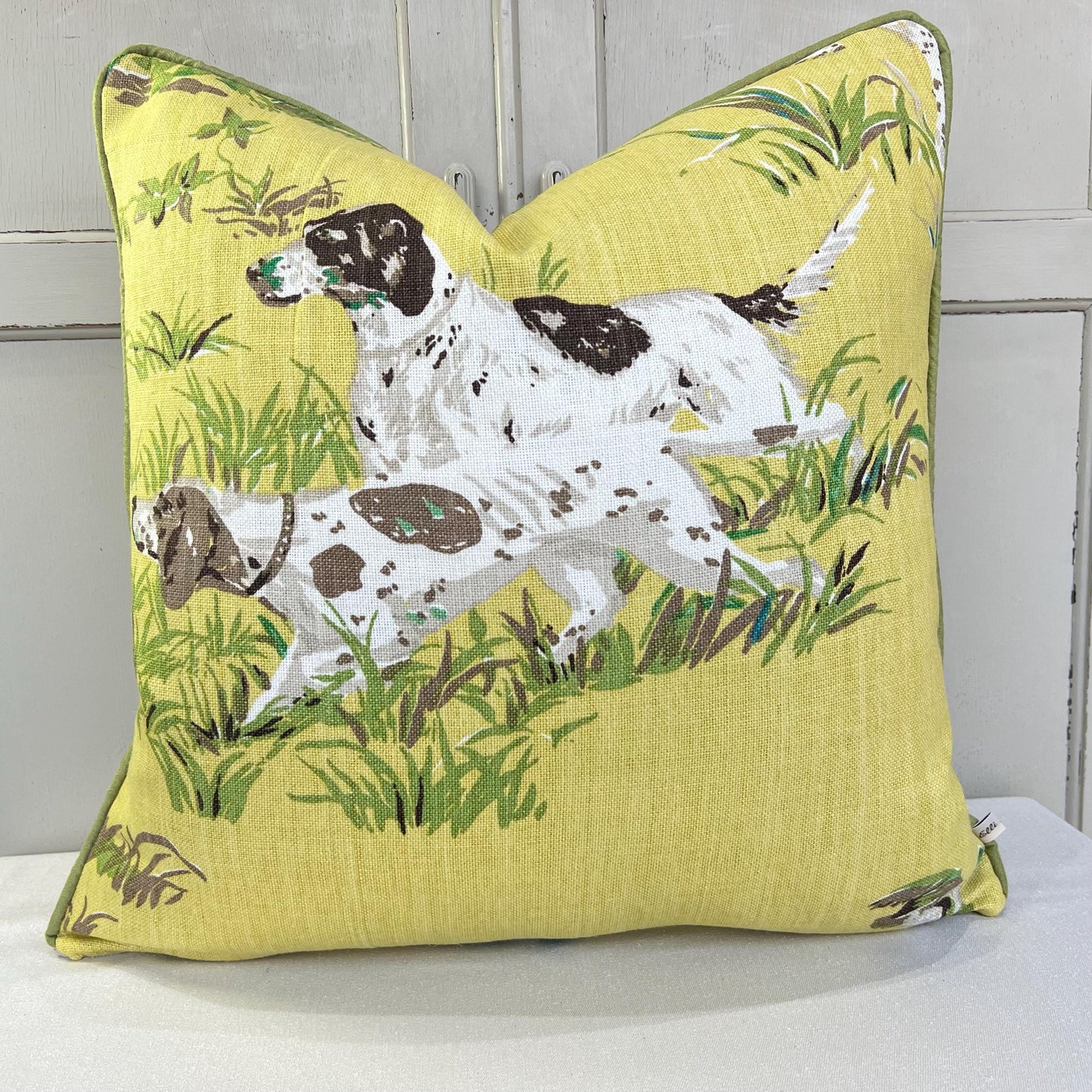 Schumacher Luxury Designer Pointers Yellow Decorative Cushion Pillow Throw Cover