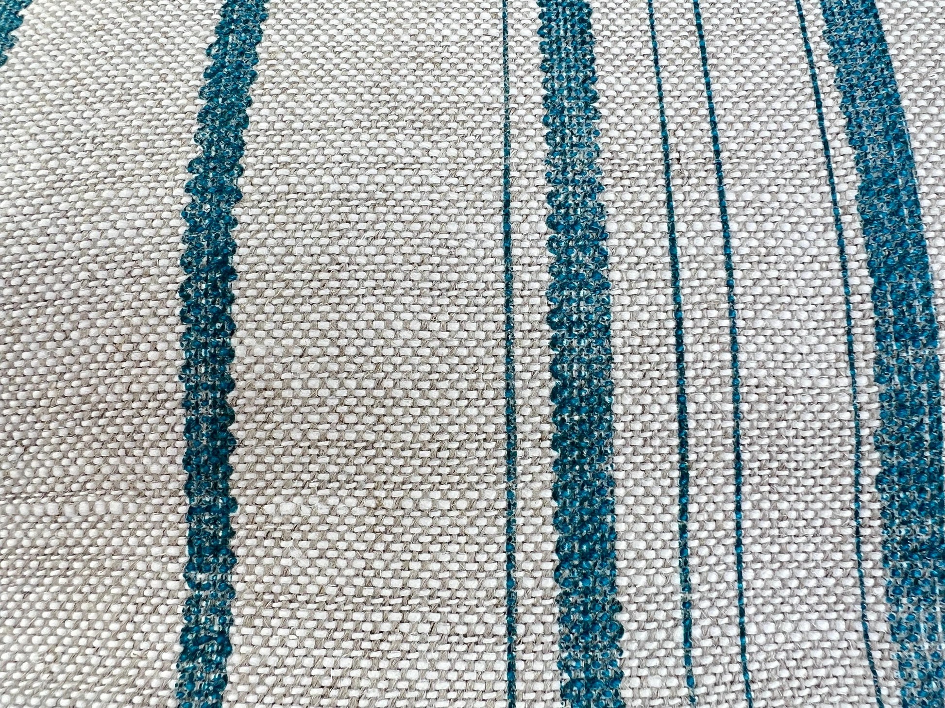 Cushions Made In Fermoie Carskiey Single Stripe Luxury Designer Decorative Neutral Bright Blue Linen Cushion Pillow Throw Cover