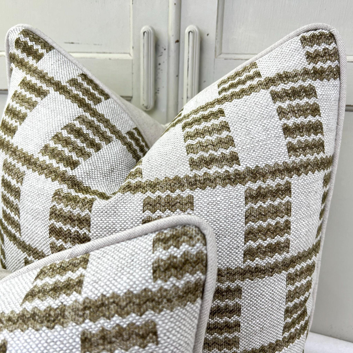 Cushions Made In Fermoie Cove Linen Luxury Designer Decorative Olive Green Neutral Cushion Pillow Throw Cover