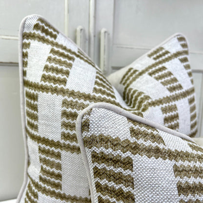 Cushions Made In Fermoie Cove Linen Luxury Designer Decorative Olive Green Neutral Cushion Pillow Throw Cover