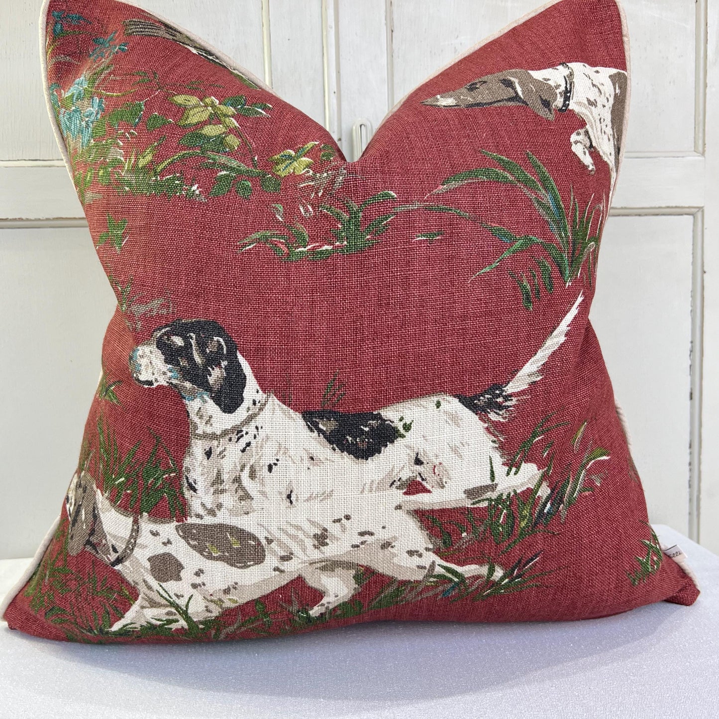 Schumacher Luxury Designer Pointers Burgundy Cushion Pillow Cover