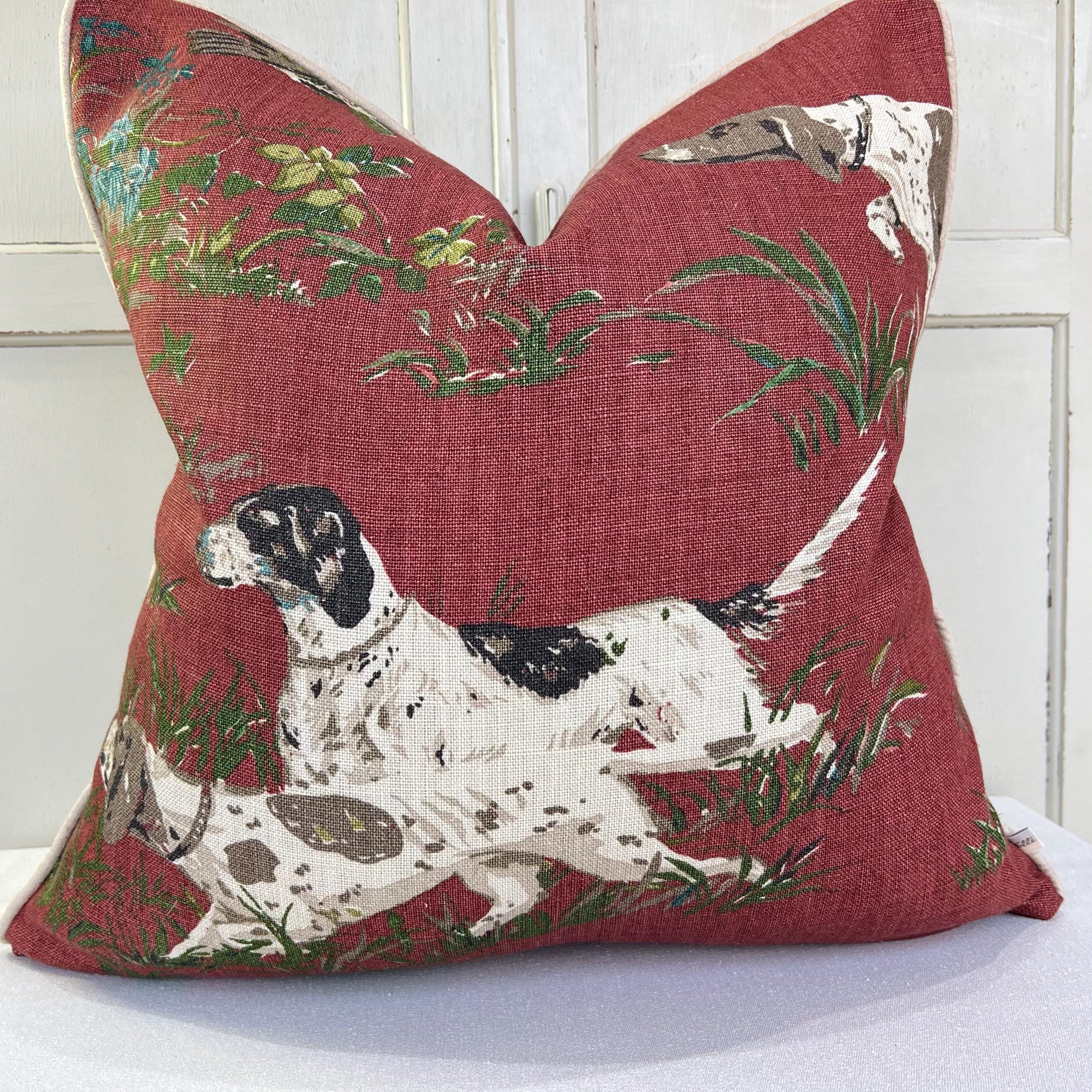 Schumacher Luxury Designer Pointers Burgundy Cushion Pillow Cover