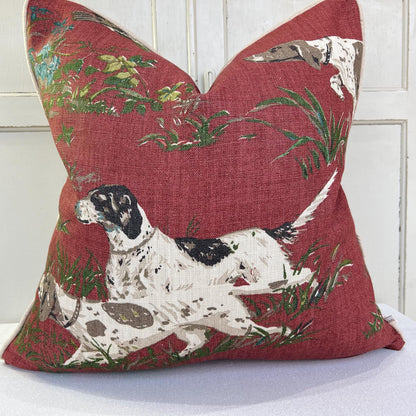Schumacher Luxury Designer Pointers Burgundy Cushion Pillow Cover