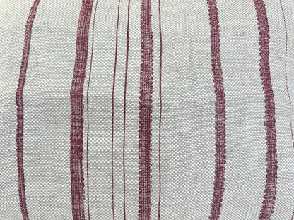 Cushions Made In Fermoie Carskiey Single Stripe Luxury Designer Decorative Neutral Rusty Red Linen Cushion Pillow Throw Cover