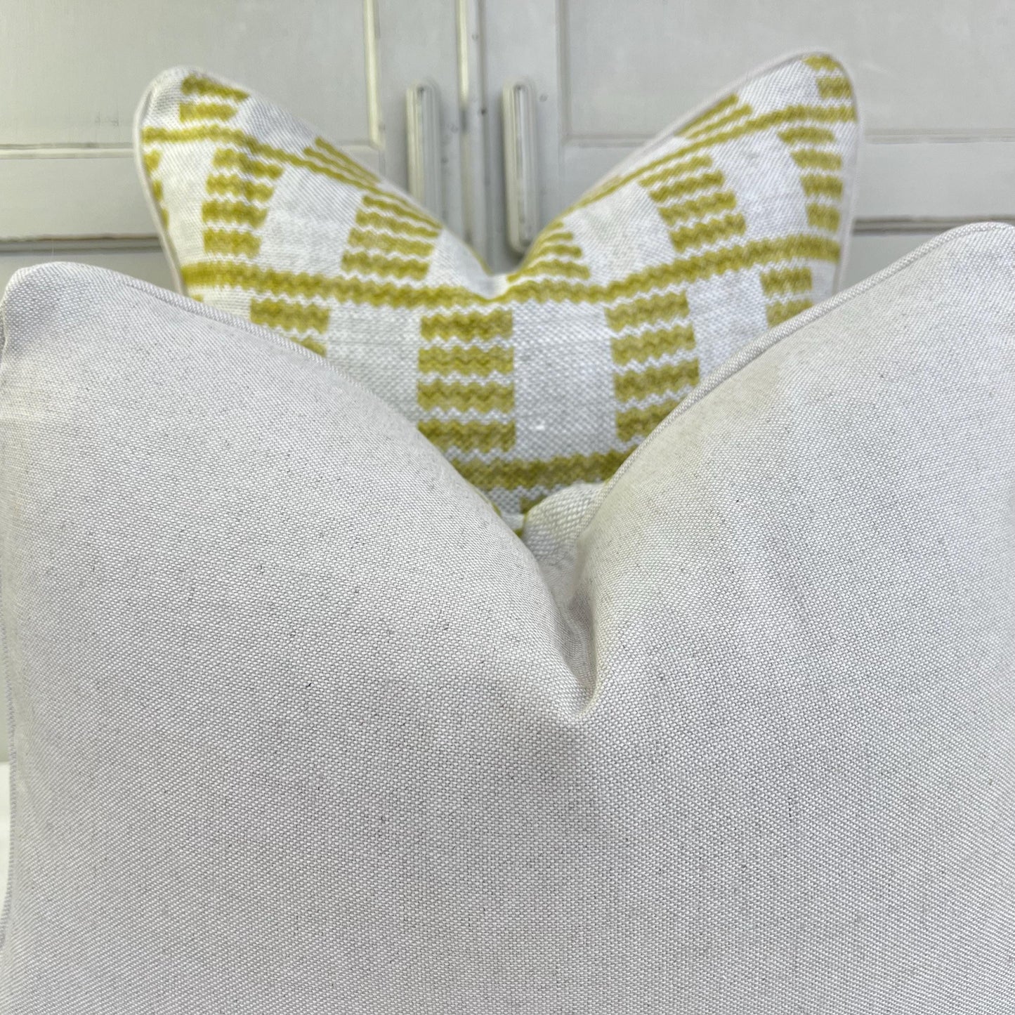 Cushions Made In Fermoie Cove Linen Luxury Designer Decorative Chartreuse Neutral Cushion Pillow Throw Cover