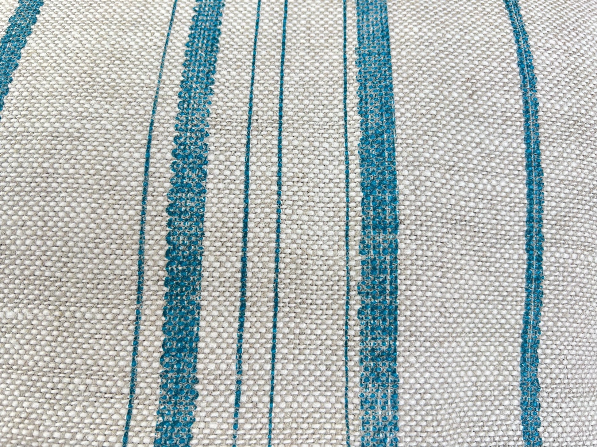 Cushions Made In Fermoie Carskiey Single Stripe Luxury Designer Decorative Neutral Bright Blue Linen Cushion Pillow Throw Cover