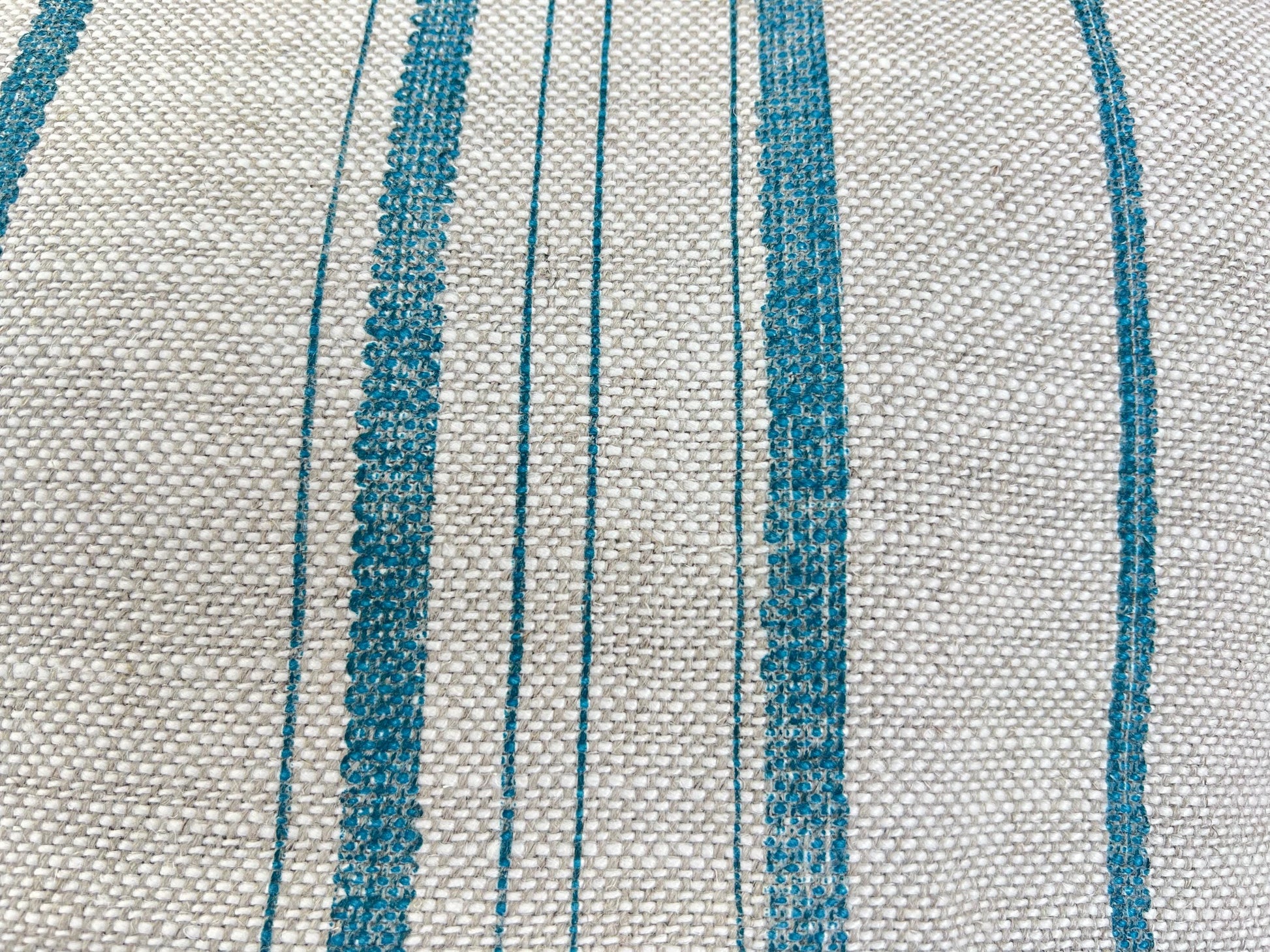 Cushions Made In Fermoie Carskiey Single Stripe Luxury Designer Decorative Neutral Bright Blue Linen Cushion Pillow Throw Cover