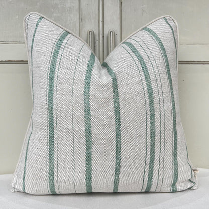 Cushions Made In Fermoie Carskiey Single Stripe Luxury Designer Decorative Neutral Green Linen Cushion Pillow Throw Cover
