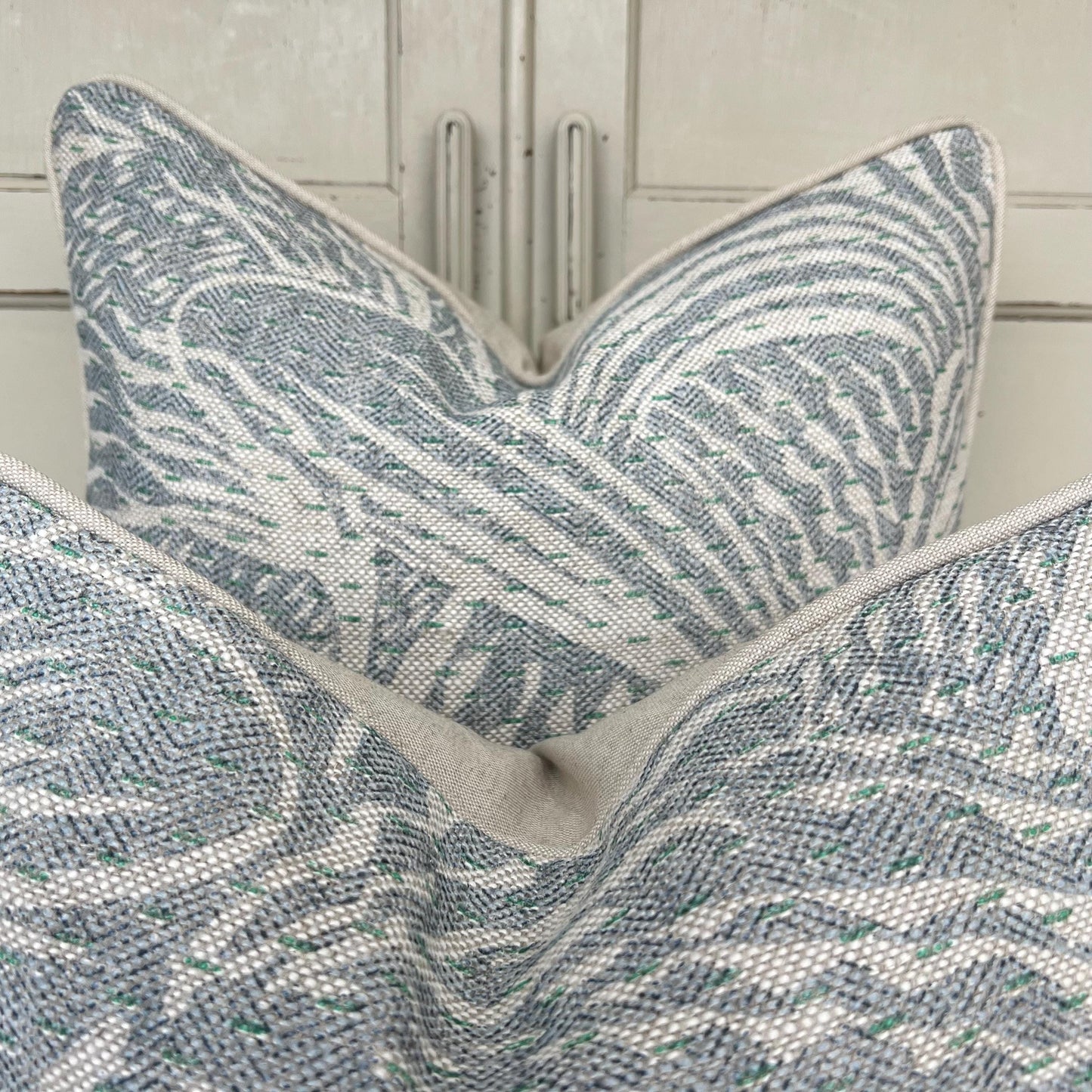 Cushions Made In Fermoie Savernake Linen Luxury Designer Decorative Pale Blue Cushion Pillow Throw Cover