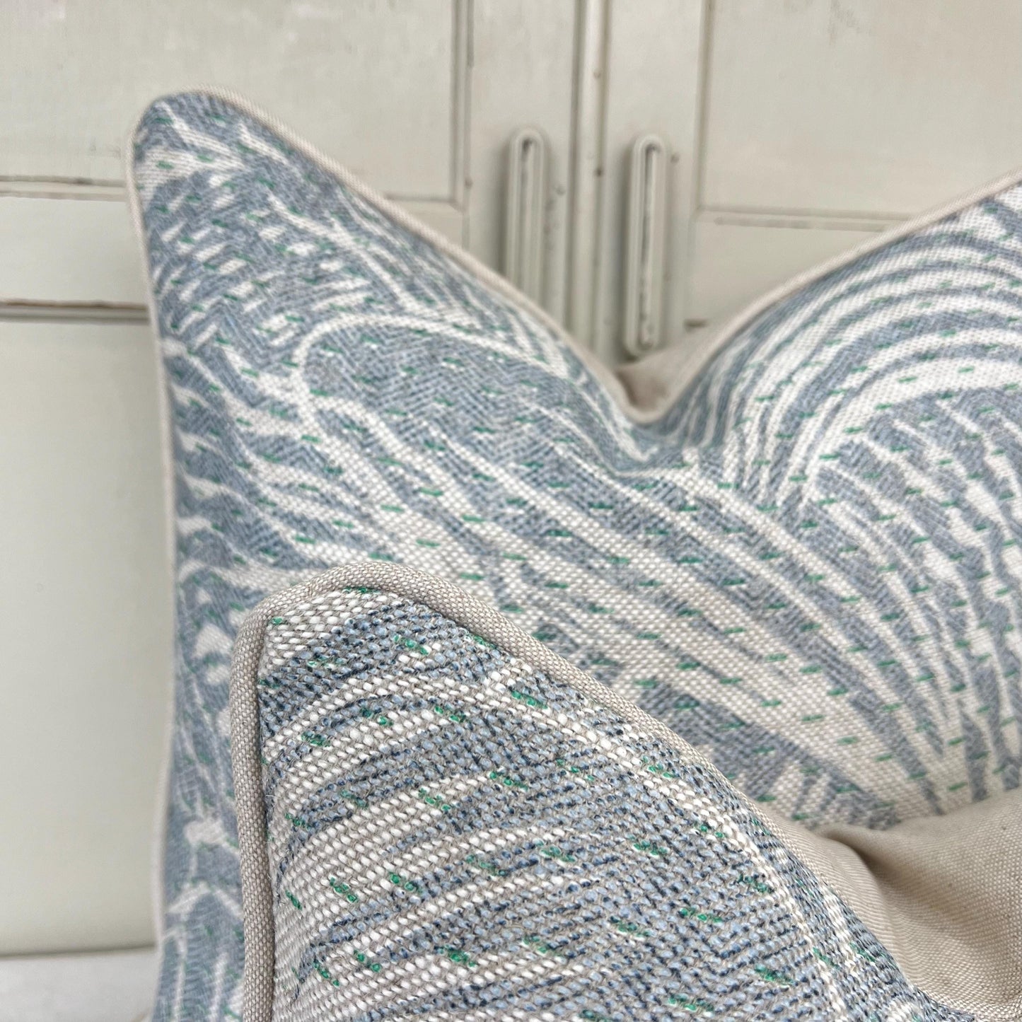 Cushions Made In Fermoie Savernake Linen Luxury Designer Decorative Pale Blue Cushion Pillow Throw Cover