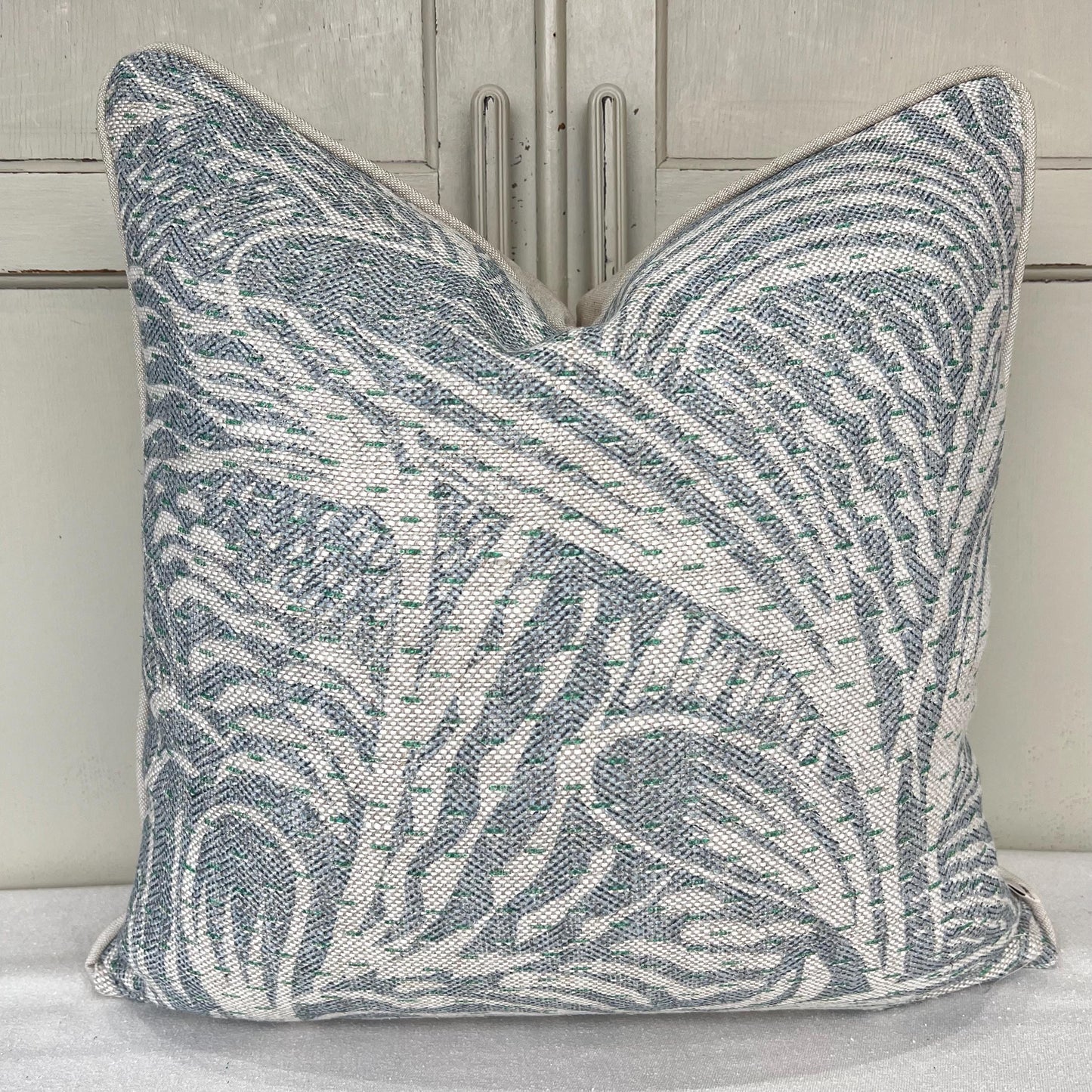 Cushions Made In Fermoie Savernake Linen Luxury Designer Decorative Pale Blue Cushion Pillow Throw Cover