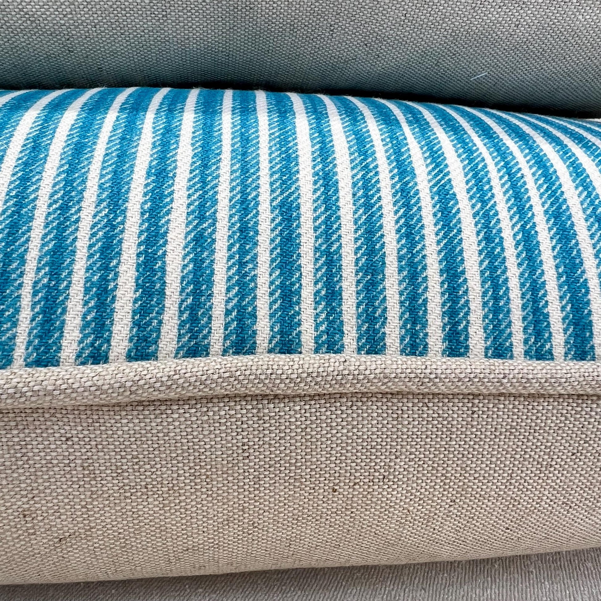 Cushions Made In Fermoie Luxury Designer Poulton Stripe Turquise Blue Cushion Pillow Throw Cover