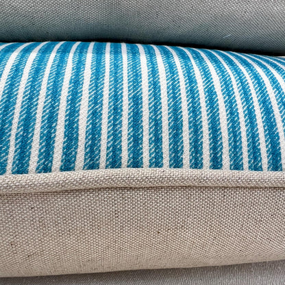 Cushions Made In Fermoie Luxury Designer Poulton Stripe Turquise Blue Cushion Pillow Throw Cover