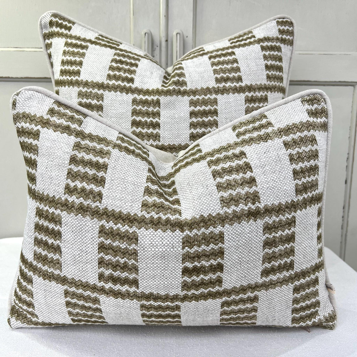Cushions Made In Fermoie Cove Linen Luxury Designer Decorative Olive Green Neutral Cushion Pillow Throw Cover