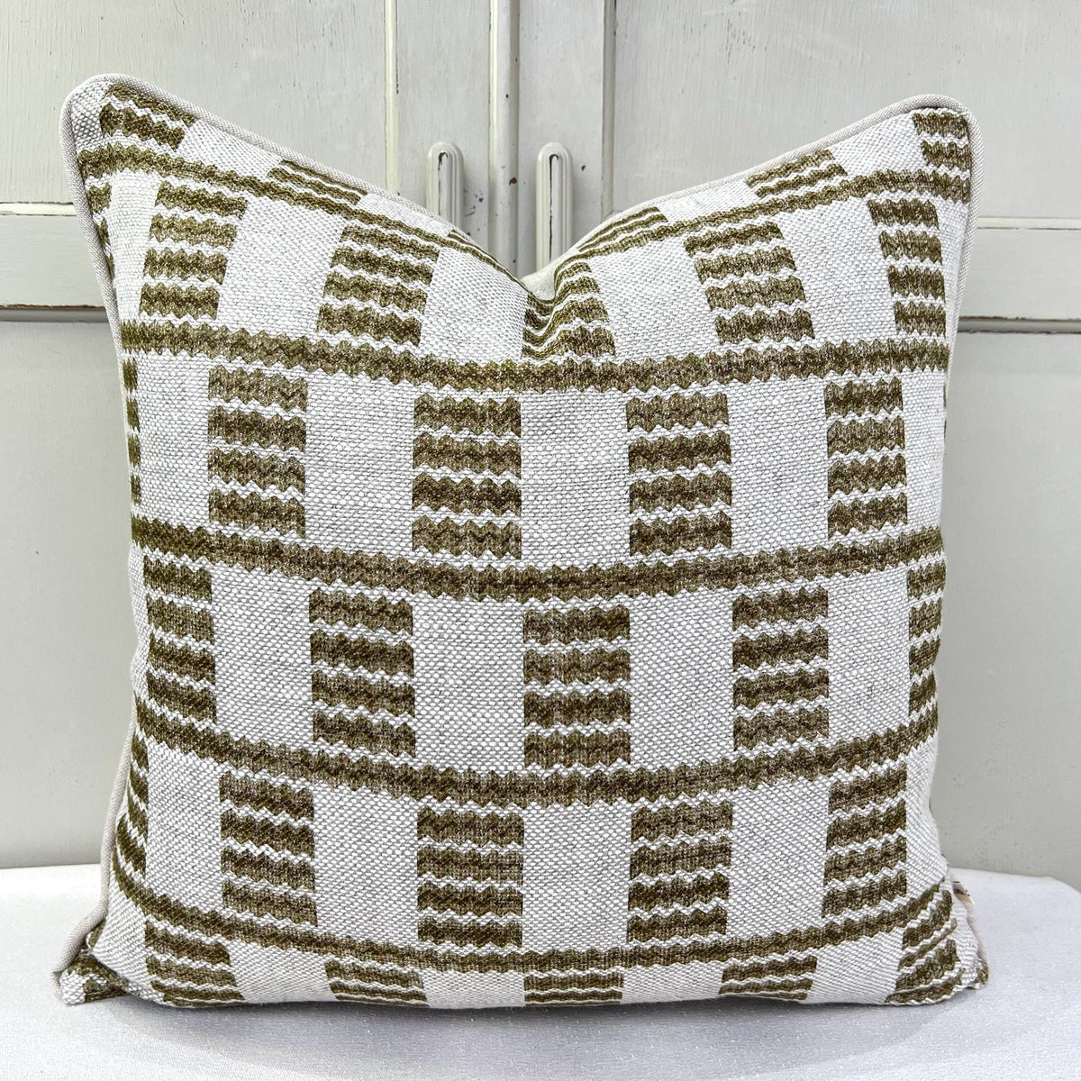 Cushions Made In Fermoie Cove Linen Luxury Designer Decorative Olive Green Neutral Cushion Pillow Throw Cover