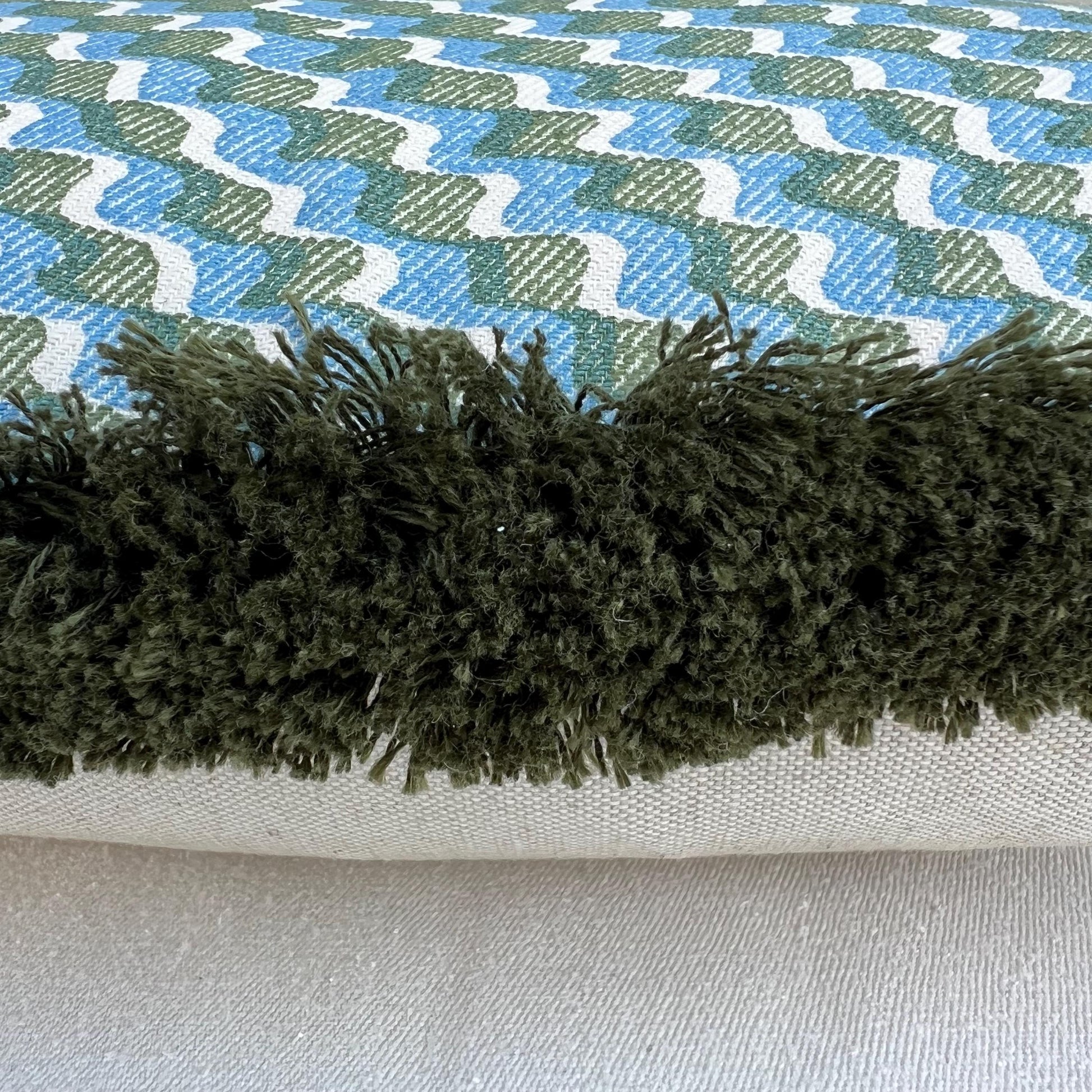 Cushions Made In Fermoie Ruffle Blue Green Cotton Decorative Sofa Throw Pillow Cover