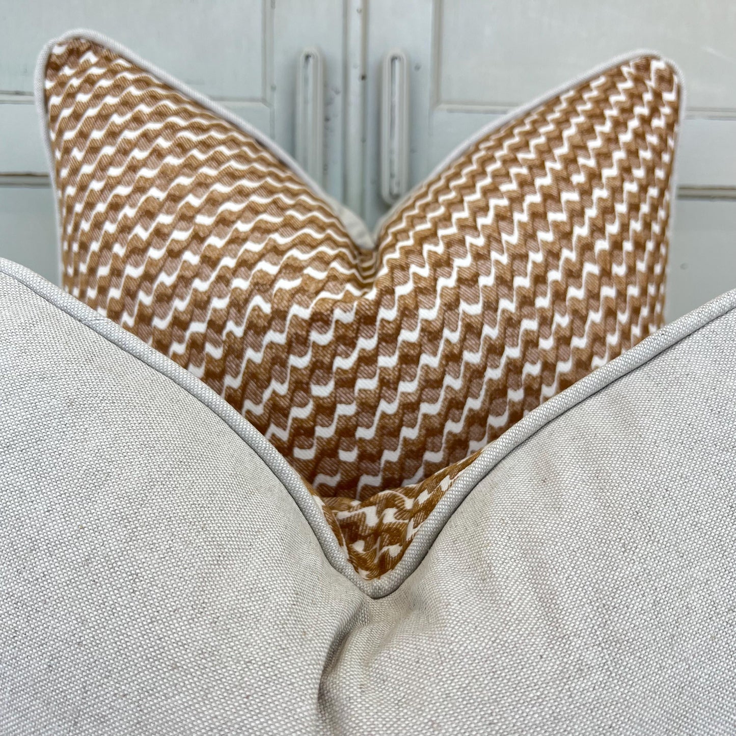 Cushions Made In Fermoie Ruffle Brown Beige Cotton Decorative Sofa Throw Pillow Cover