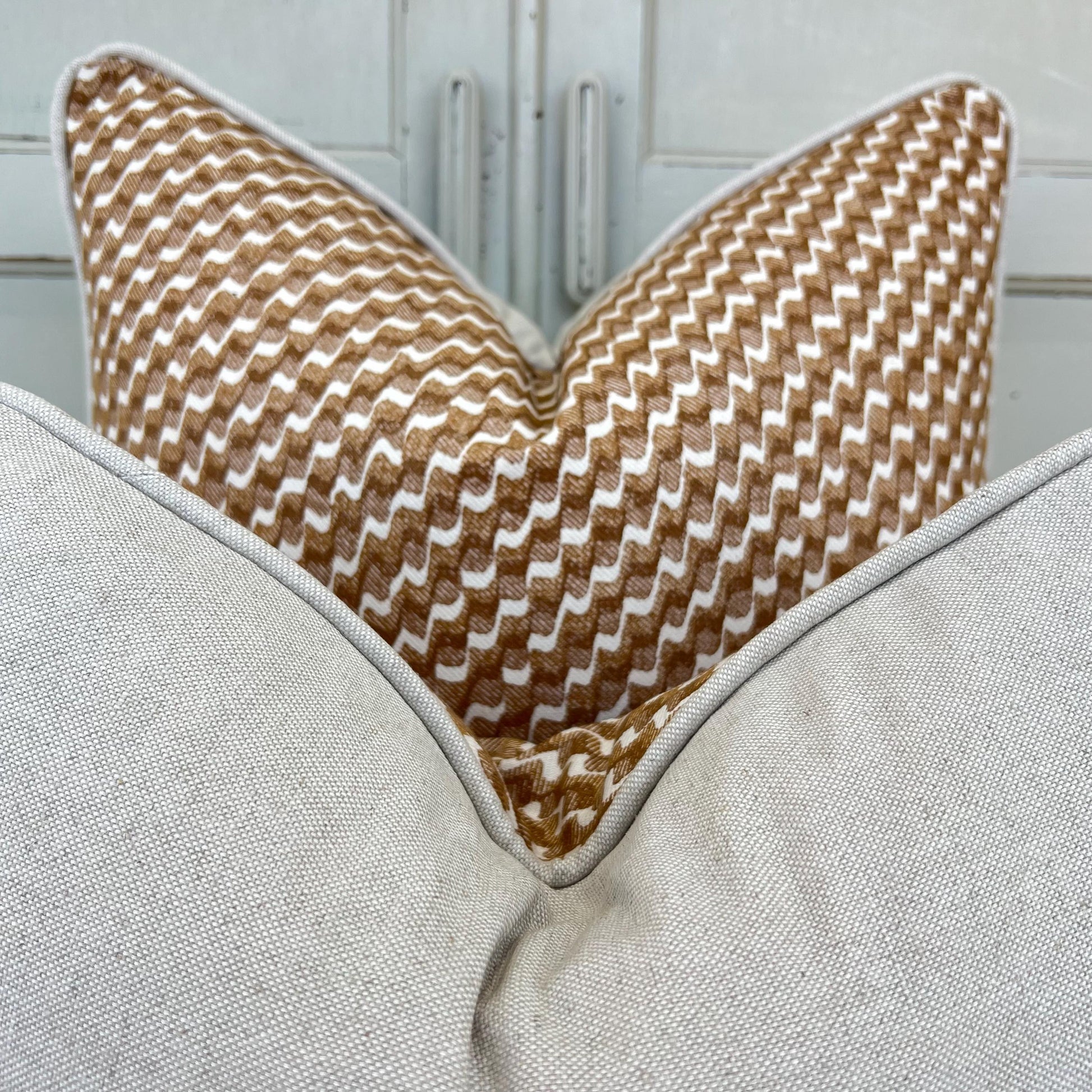 Cushions Made In Fermoie Ruffle Brown Beige Cotton Decorative Sofa Throw Pillow Cover