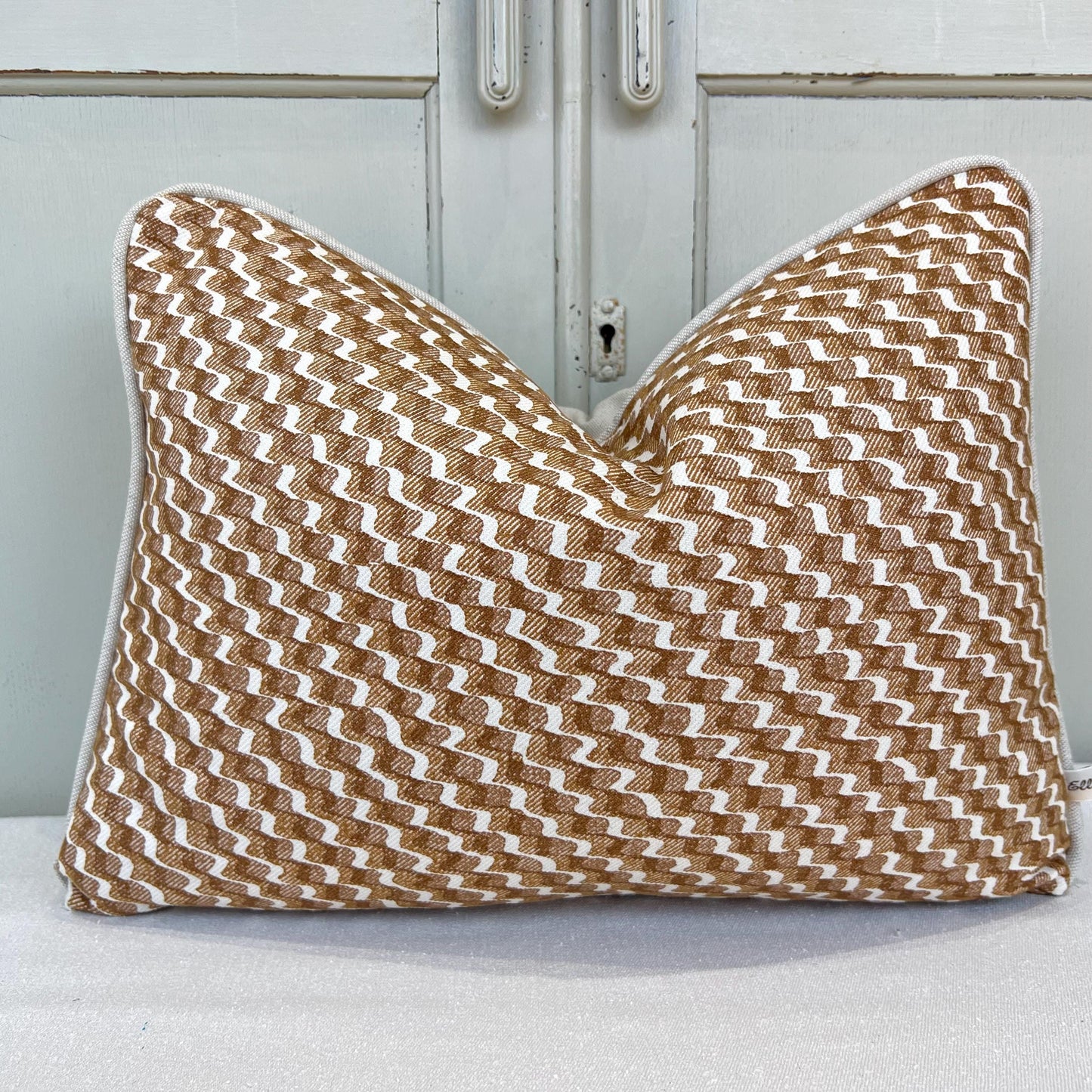 Cushions Made In Fermoie Ruffle Brown Beige Cotton Decorative Sofa Throw Pillow Cover