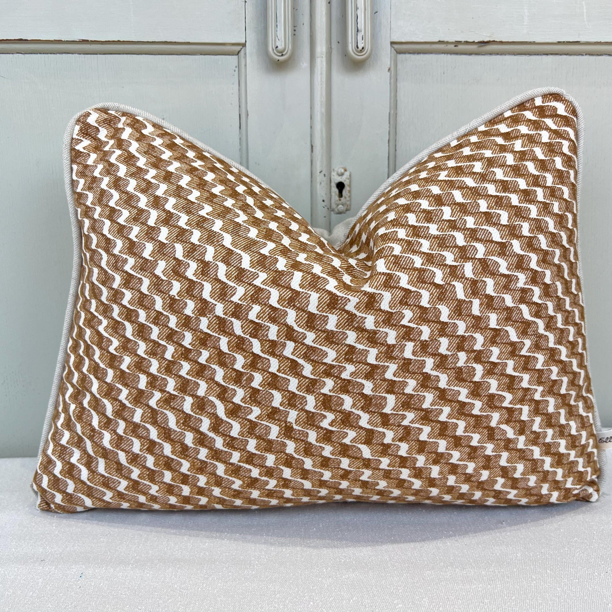 Cushions Made In Fermoie Ruffle Brown Beige Cotton Decorative Sofa Throw Pillow Cover