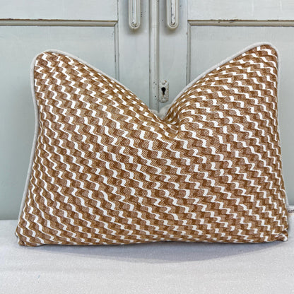 Cushions Made In Fermoie Ruffle Brown Beige Cotton Decorative Sofa Throw Pillow Cover
