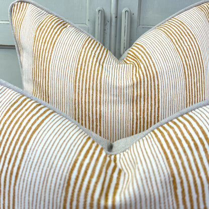 Cushions Made In Fermoie Ticking Stripe Luxury Designer Decorative Corn Yellow Cotton Cushion Pillow Throw Cover