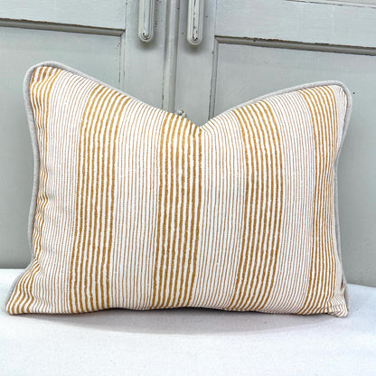Cushions Made In Fermoie Ticking Stripe Luxury Designer Decorative Corn Yellow Cotton Cushion Pillow Throw Cover