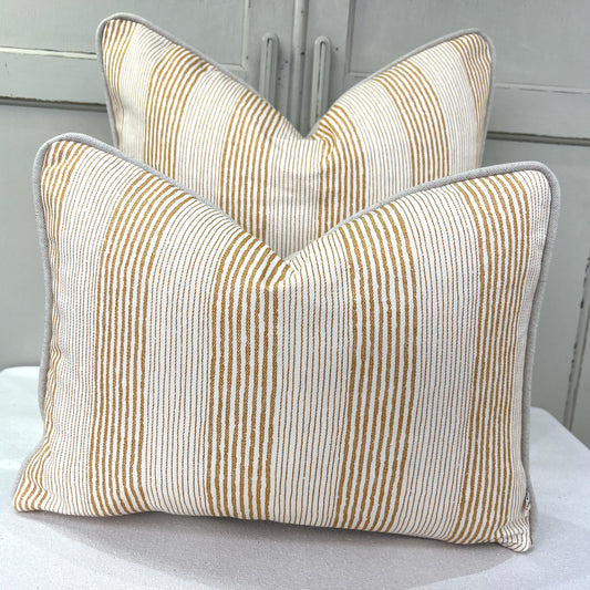 Cushions Made In Fermoie Ticking Stripe Luxury Designer Decorative Corn Yellow Cotton Cushion Pillow Throw Cover