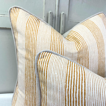 Cushions Made In Fermoie Ticking Stripe Luxury Designer Decorative Corn Yellow Cotton Cushion Pillow Throw Cover