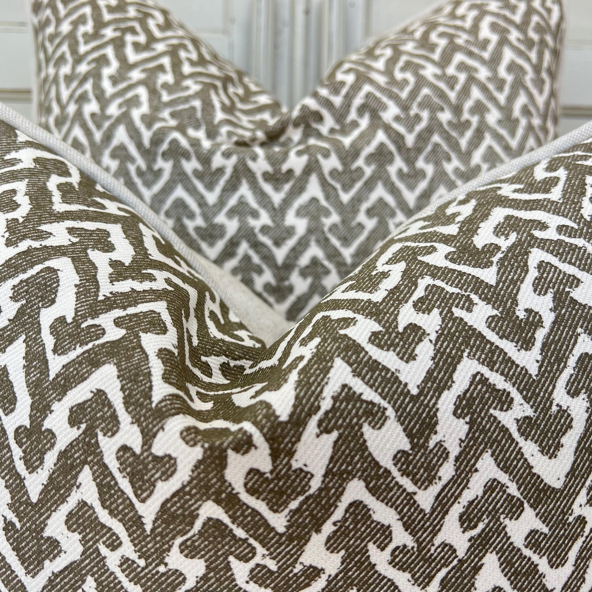 Cushions Made In Fermoie Rabanna Dark Khaki Cotton Decorative Sofa Throw Pillow Cover