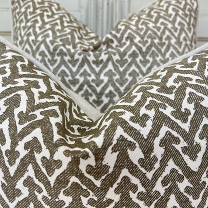 Cushions Made In Fermoie Rabanna Dark Khaki Cotton Decorative Sofa Throw Pillow Cover