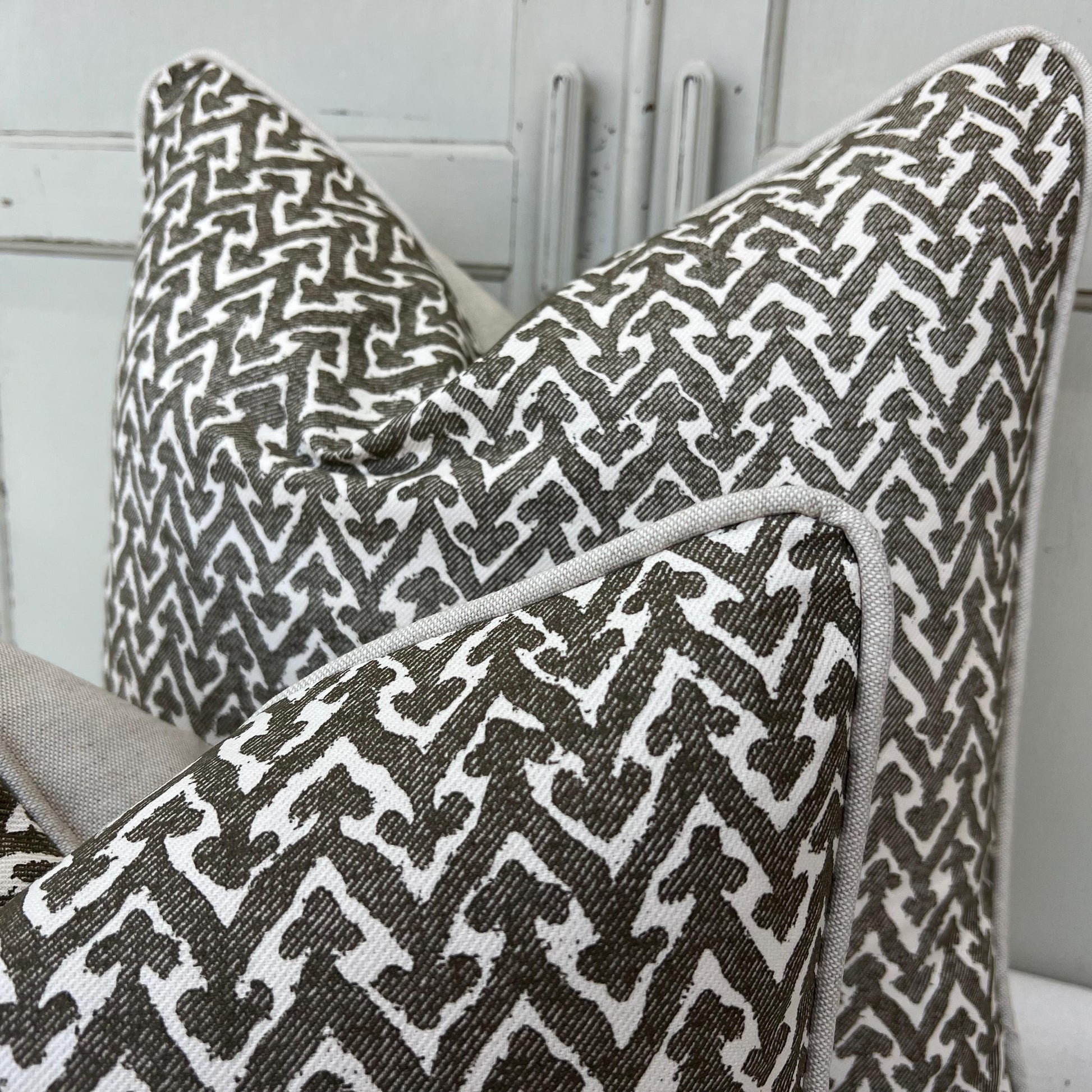 Cushions Made In Fermoie Rabanna Dark Khaki Cotton Decorative Sofa Throw Pillow Cover