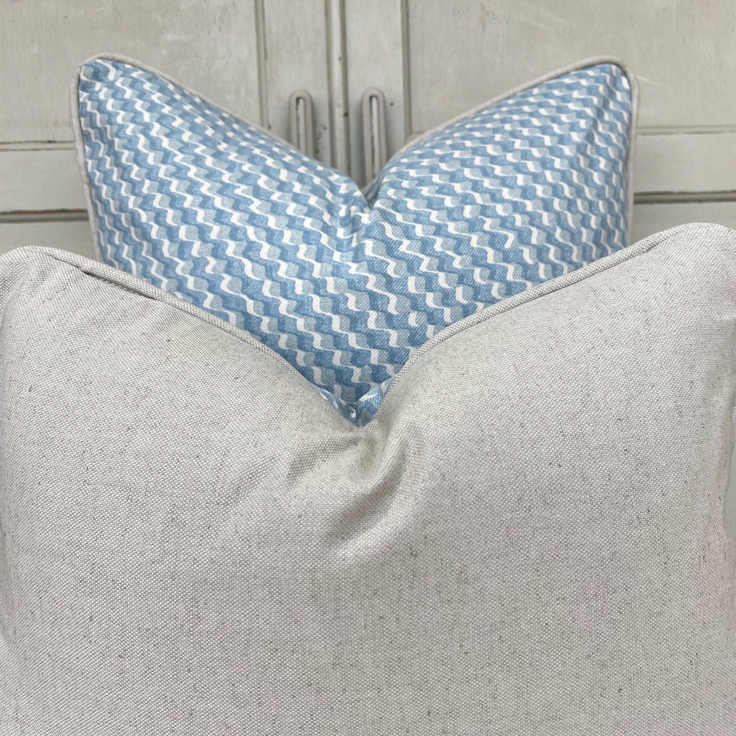 Cushions Made In Fermoie Ruffle Blue Cotton Decorative Sofa Throw Pillow Cover