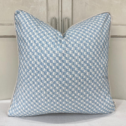 Cushions Made In Fermoie Ruffle Blue Cotton Decorative Sofa Throw Pillow Cover