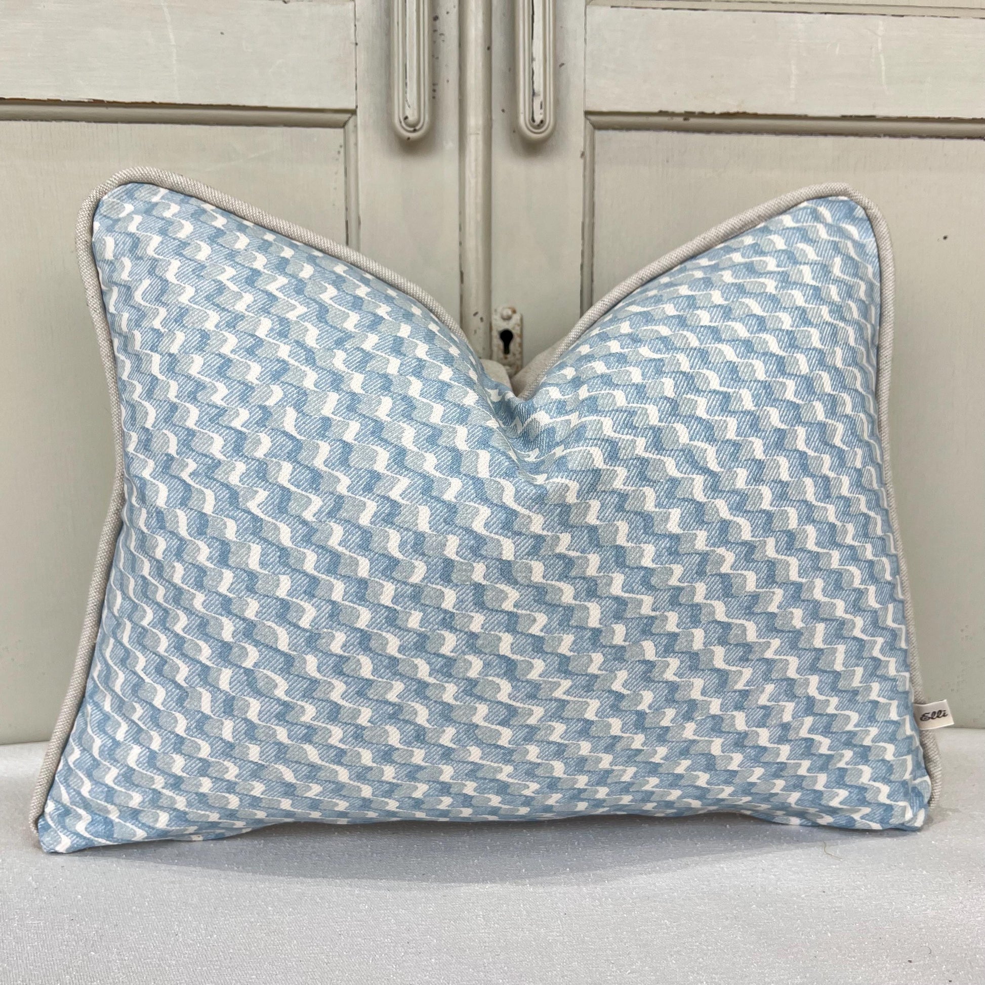 Cushions Made In Fermoie Ruffle Blue Cotton Decorative Sofa Throw Pillow Cover