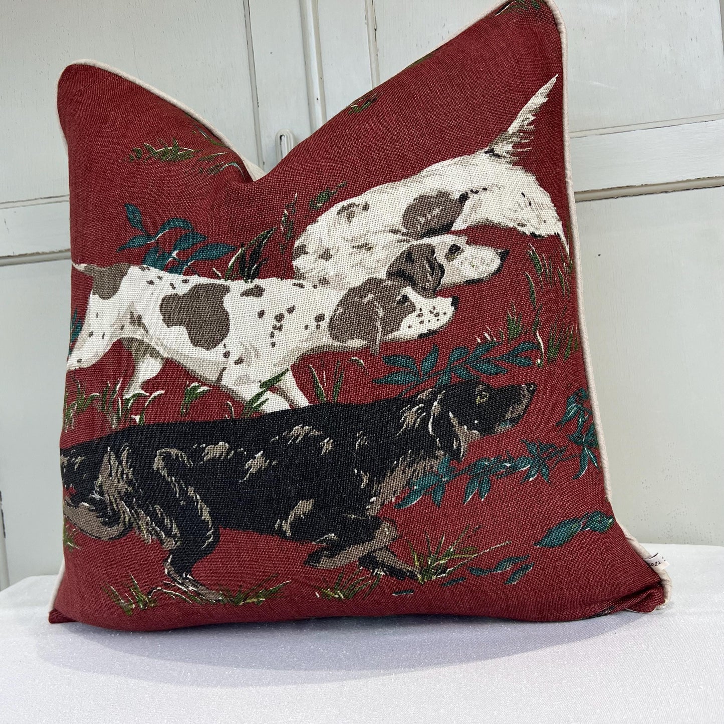 Schumacher Luxury Designer Pointers Burgundy Cushion Pillow Cover