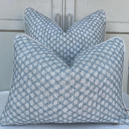 Cushions Made In Fermoie Wicker Luxury Designer Decorative Pale Blue Cotton Cushion Pillow Throw Cover