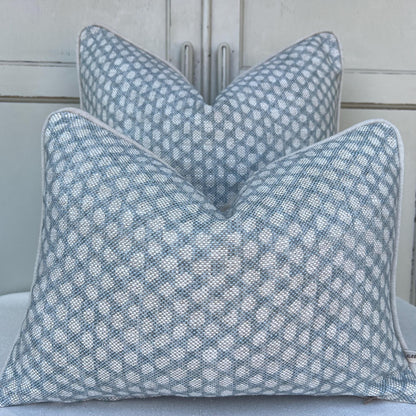 Cushions Made In Fermoie Wicker Luxury Designer Decorative Pale Blue Cotton Cushion Pillow Throw Cover
