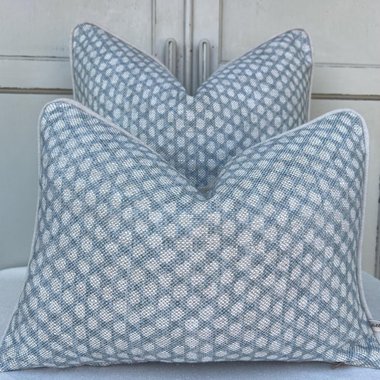 Cushions Made In Fermoie Wicker Luxury Designer Decorative Pale Blue Cotton Cushion Pillow Throw Cover
