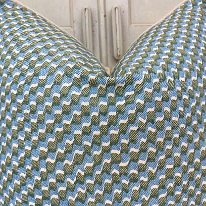Cushions Made In Fermoie Ruffle Blue Green Cotton Decorative Sofa Throw Pillow Cover