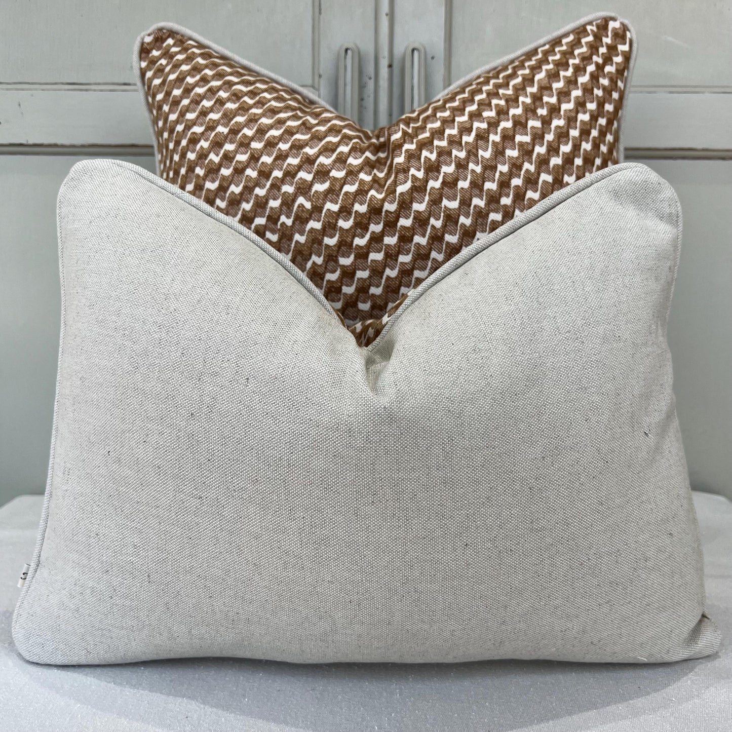 Cushions Made In Fermoie Ruffle Brown Beige Cotton Decorative Sofa Throw Pillow Cover