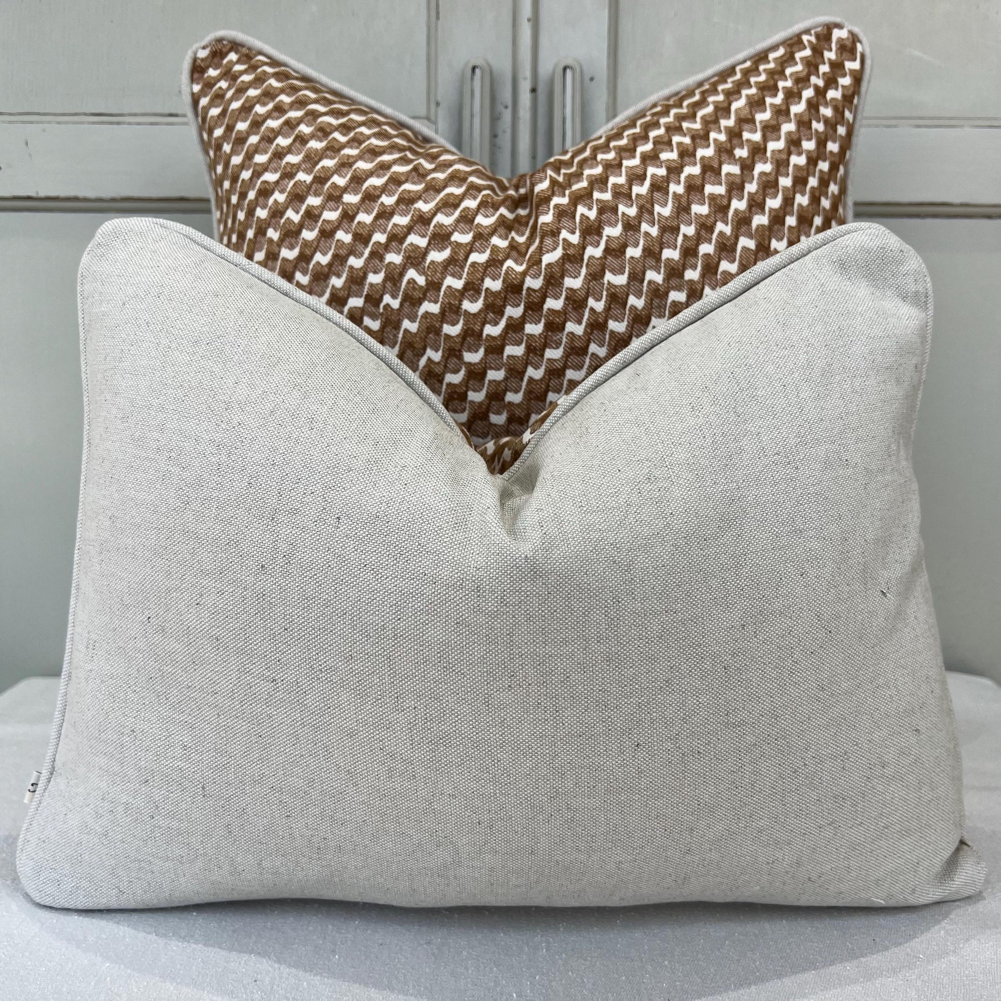 Cushions Made In Fermoie Ruffle Brown Beige Cotton Decorative Sofa Throw Pillow Cover