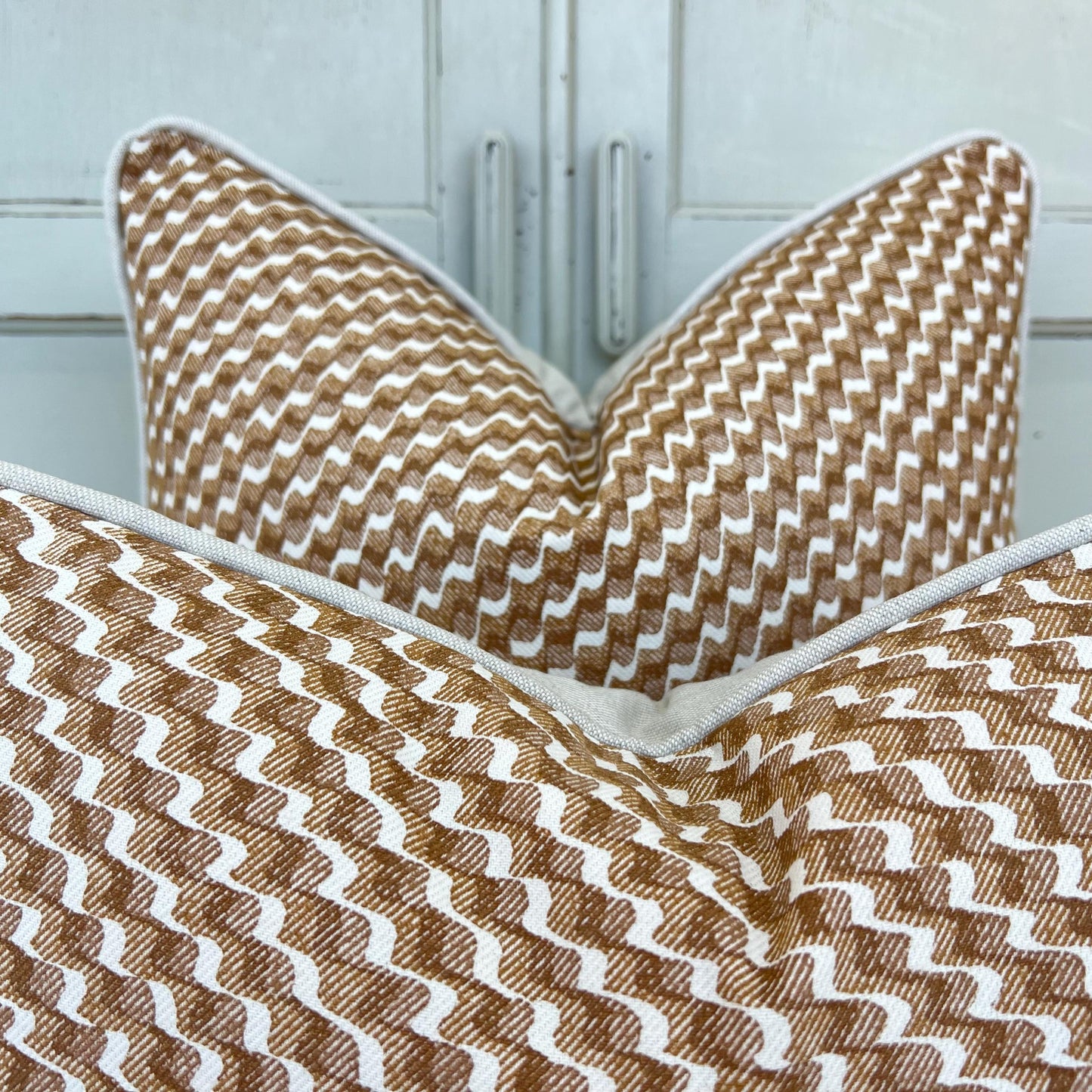 Cushions Made In Fermoie Ruffle Brown Beige Cotton Decorative Sofa Throw Pillow Cover