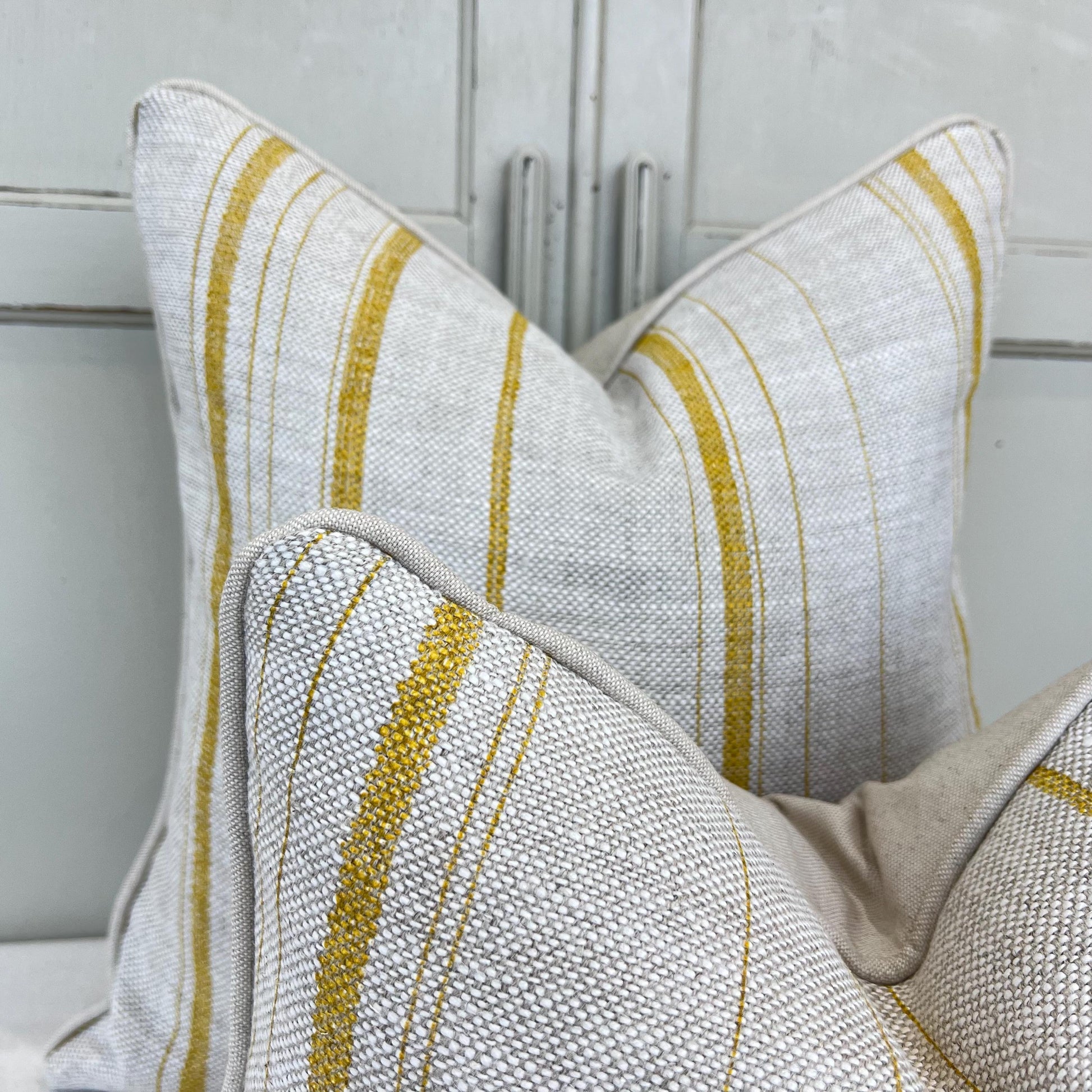 Cushions Made In Fermoie Carskiey Single Stripe Luxury Designer Decorative Neutral Yellow Linen Cushion Pillow Throw Cover