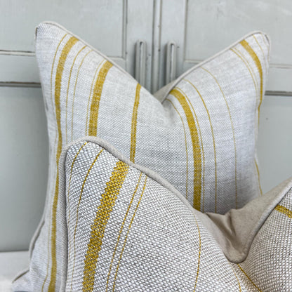 Cushions Made In Fermoie Carskiey Single Stripe Luxury Designer Decorative Neutral Yellow Linen Cushion Pillow Throw Cover